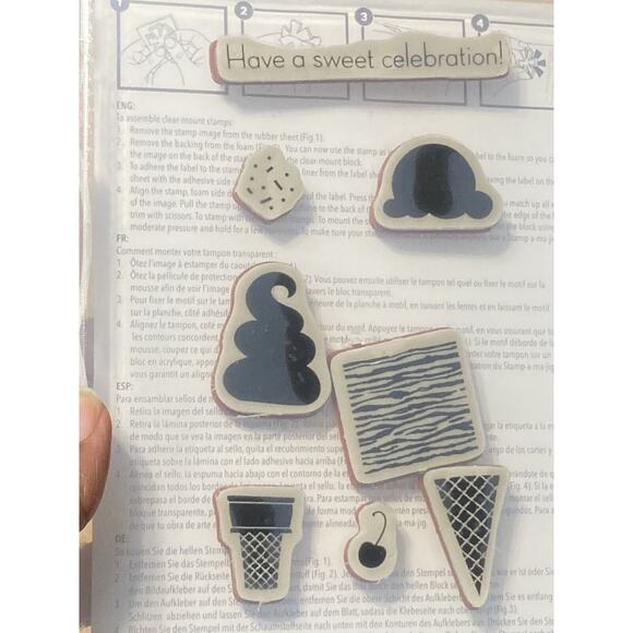 Stampin' Up! Sweet Scoops & Conserves Confites Cling Rubber Stamp Lot Of 2 - Picture 3 of 5